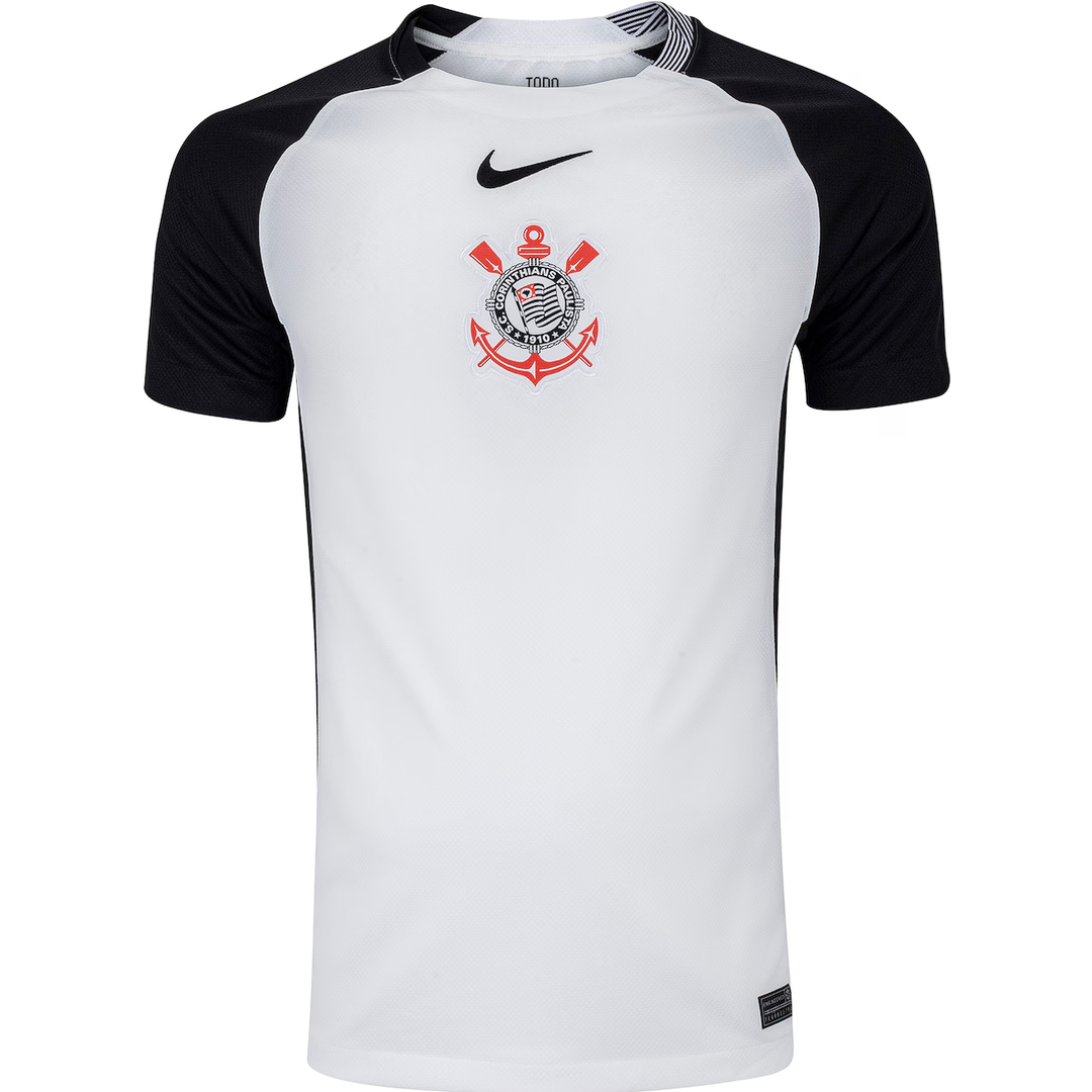 Camisa Corinthians Titular 25/26 - Branco e Preto