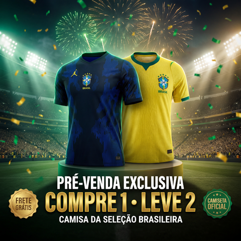 Compre 1 Leve 2 - Camiseta Oficial Torcedor Seleção Brasileira Copa 2026