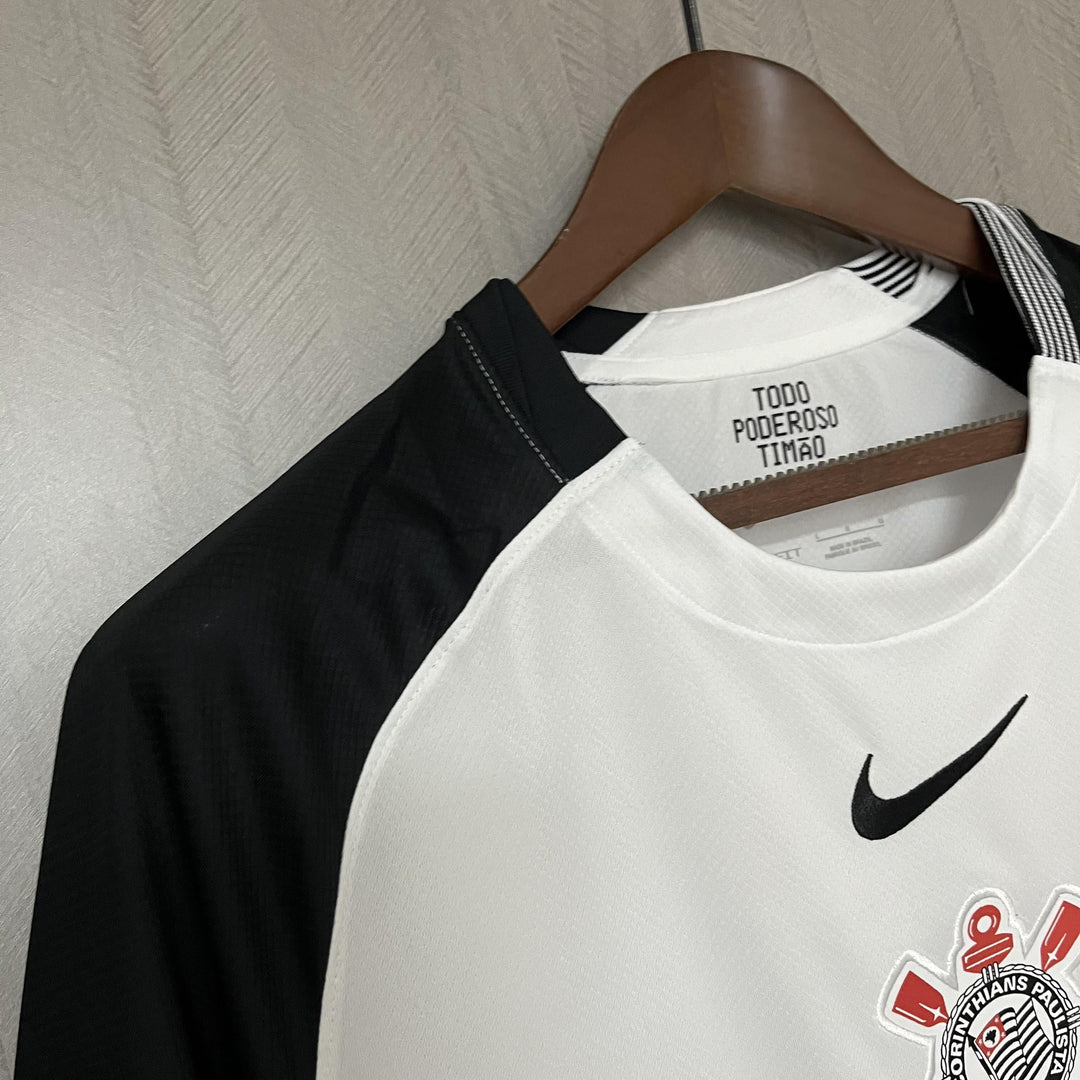Camisa Corinthians Titular 25/26 - Branco e Preto